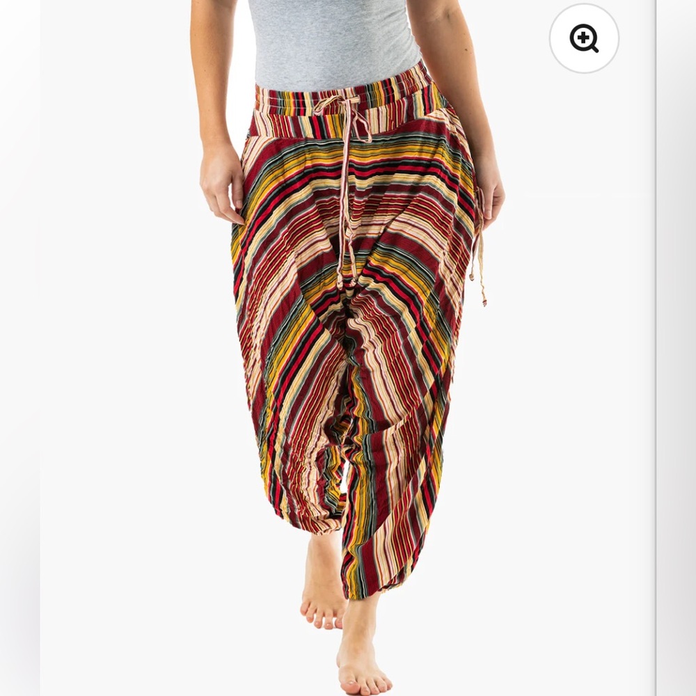 BUDDHA PANTS SAVANNAH STRIPE HAREM PANT - XS